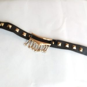 Embellished rhinestone black Boot Bracelet.  Boot